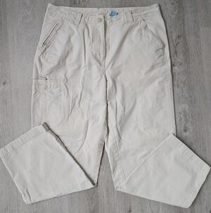 L.L. Bean Beige Cotton Women's Everyday straight Leg Pants Size 14 Reg